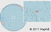 Gray Location Map of the area around 5° 35' 51" S, 159° 43' 29" W, hill shading