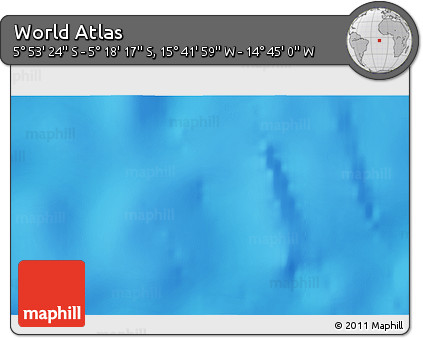 Physical 3D Map of the Area around 5° 35' 51" S, 15° 13' 29" W