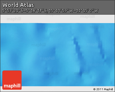 Physical 3D Map of the Area around 5° 35' 51" S, 15° 13' 29" W