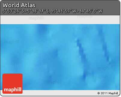 Physical 3D Map of the Area around 5° 35' 51" S, 15° 13' 29" W