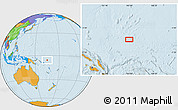Political Location Map of the area around 5° 35' 51" S, 164° 58' 29" E