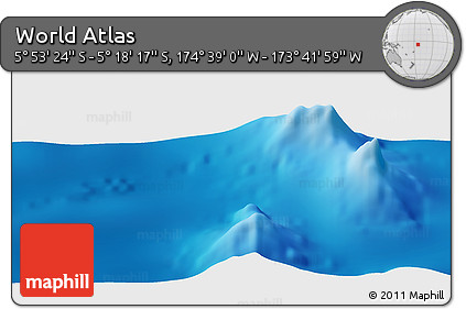 Physical Panoramic Map of the Area around 5° 35' 51" S, 174° 10' 30" W
