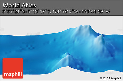 Physical Panoramic Map of the Area around 5° 35' 51" S, 174° 10' 30" W
