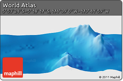 Physical Panoramic Map of the Area around 5° 35' 51" S, 174° 10' 30" W