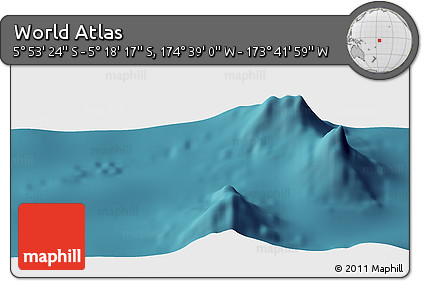 Satellite Panoramic Map of the Area around 5° 35' 51" S, 174° 10' 30" W