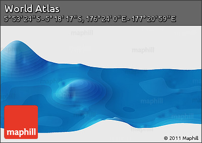 Political Panoramic Map of the Area around 5° 35' 51" S, 176° 52' 30" E