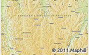 Physical Map of the area around 5° 35' 51" S, 17° 55' 29" E