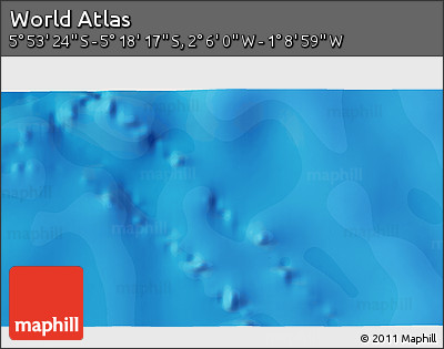 Political 3D Map of the Area around 5° 35' 51" S, 1° 37' 30" W