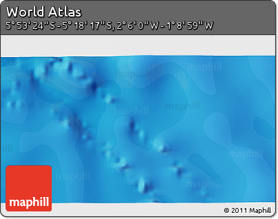 Political 3D Map of the Area around 5° 35' 51" S, 1° 37' 30" W