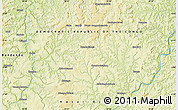 Physical Map of the area around 5° 35' 51" S, 20° 28' 30" E