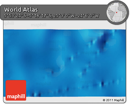 Physical 3D Map of the Area around 5° 35' 51" S, 24° 34' 30" W