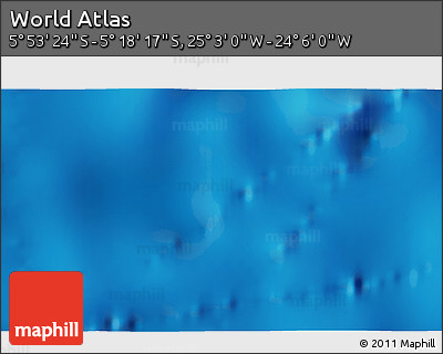 Physical 3D Map of the Area around 5° 35' 51" S, 24° 34' 30" W