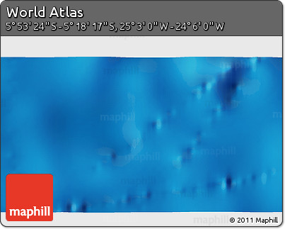 Physical 3D Map of the Area around 5° 35' 51" S, 24° 34' 30" W