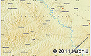 Physical Map of the area around 5° 35' 51" S, 25° 34' 30" E