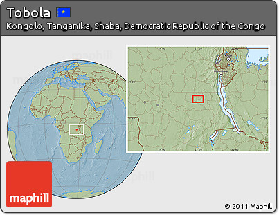 Savanna Style Location Map of Tobola, hill shading