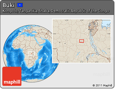 Shaded Relief Location Map of Buki