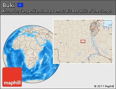 Shaded Relief Location Map of Buki