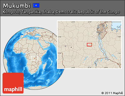 Shaded Relief Location Map of Mukumbi