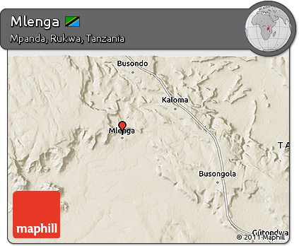 Shaded Relief 3D Map of Mlenga