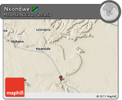 Shaded Relief 3D Map of Nkondwe