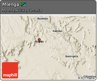 Shaded Relief 3D Map of Mlenga