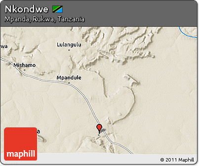 Shaded Relief 3D Map of Nkondwe