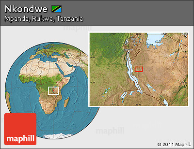 Satellite Location Map of Nkondwe