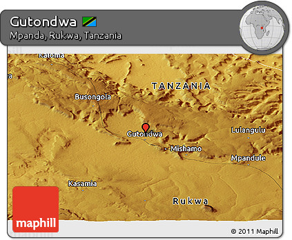 Physical Panoramic Map of Gutondwa