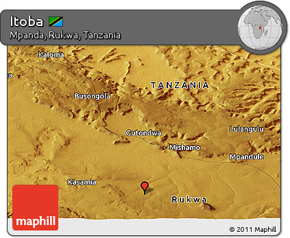 Physical Panoramic Map of Itoba