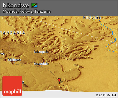 Physical Panoramic Map of Nkondwe