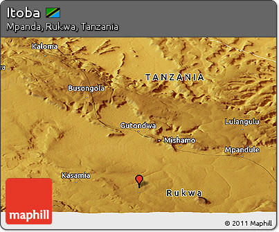 Physical Panoramic Map of Itoba