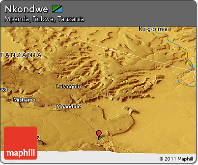 Physical Panoramic Map of Nkondwe