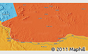 Political 3D Map of the area around 5° 35' 51" S, 31° 31' 29" E