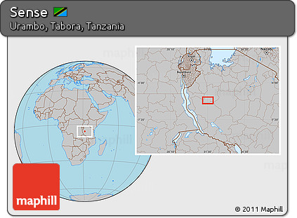 Gray Location Map of Sense