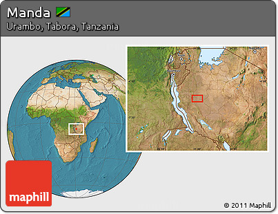 Satellite Location Map of Manda