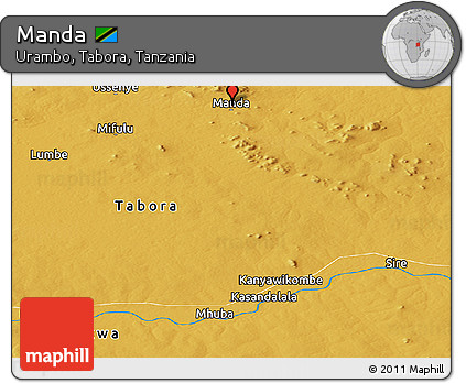 Physical Panoramic Map of Manda