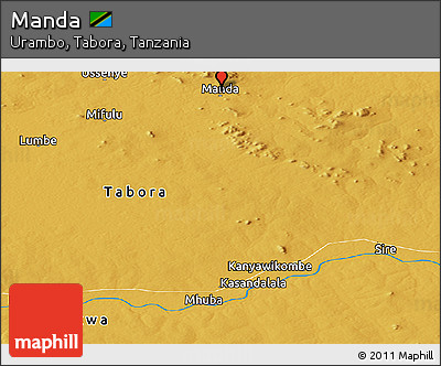 Physical Panoramic Map of Manda