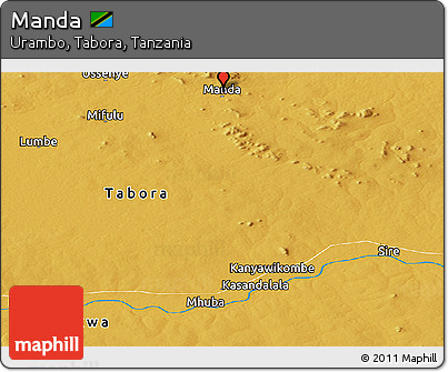 Physical Panoramic Map of Manda