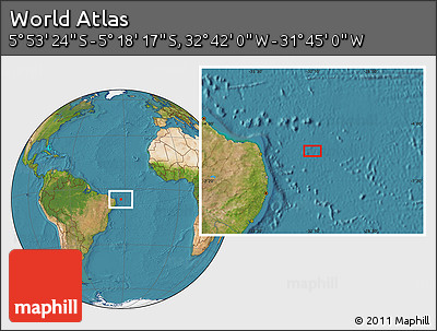 Satellite Location Map of the Area around 5° 35' 51" S, 32° 13' 30" W