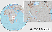 Gray Location Map of the area around 5° 35' 51" S, 33° 13' 30" E