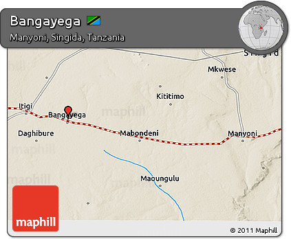 Shaded Relief 3D Map of Bangayega