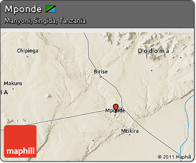 Shaded Relief 3D Map of Mponde