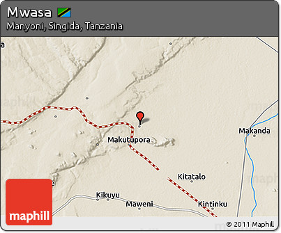 Shaded Relief 3D Map of Mwasa