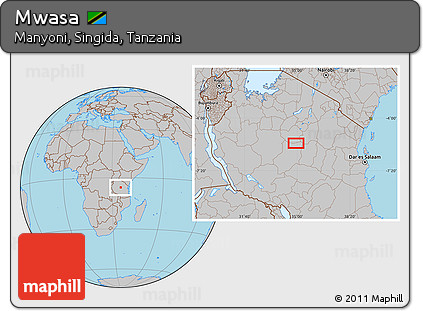 Gray Location Map of Mwasa