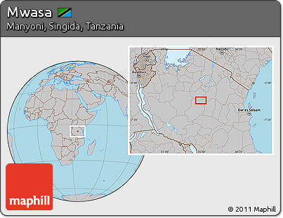 Gray Location Map of Mwasa