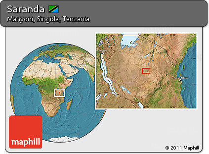 Satellite Location Map of Saranda