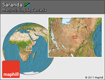 Satellite Location Map of Saranda
