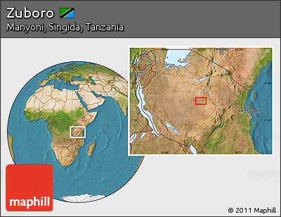 Satellite Location Map of Zuboro