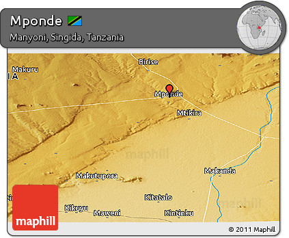 Physical Panoramic Map of Mponde