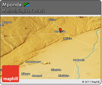 Physical Panoramic Map of Mponde